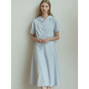 Marine Collar Dress - Sky Blue