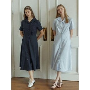 Marine Collar Dress - Sky Blue