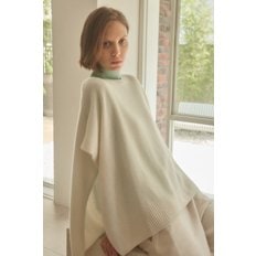 cashmere 100%  nimbus crewneck poncho - White