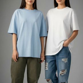 17수 헤비웨이트 오버핏 무지 반팔 티셔츠 이너 흰티 면티 흰색_P419401966