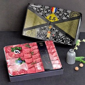 1++ 한우 명품한우 소고기 채반 선물세트 5호 / 등심500g+채끝안살500g(총1kg) /근내지방도 9-7
