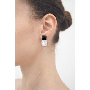 Onyx White Druzy Agate Earrings