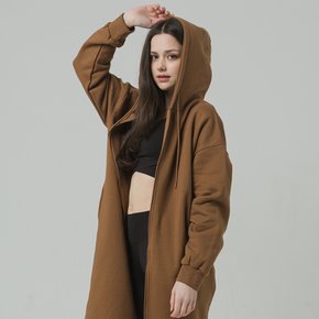 기모 무지 롱 후드집업