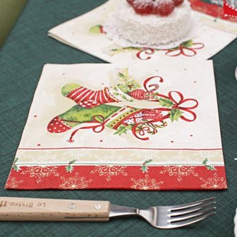  크리스마스 양말 포인트 냅킨 파티 테이블 장식 소품