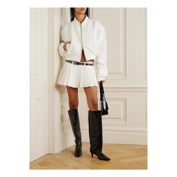 더프랭키샵 블레이크 플리츠 데님 미니 스커트 화이트 1647597337116248