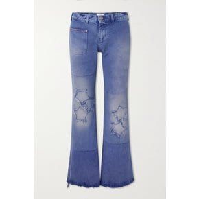 Patchwork High-rise Flared Jeans 다크 데님