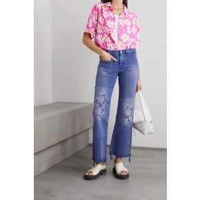 Patchwork High-rise Flared Jeans 다크 데님