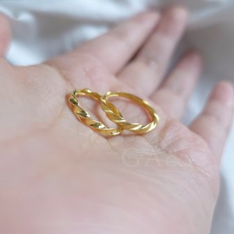  [가앤] 24k순금 트위스트 유/무광반지 1.875g