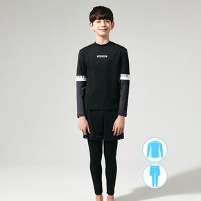 남아동 블랙 래쉬가드 워터레깅스 비치반바지 세트 BEB-Y701K