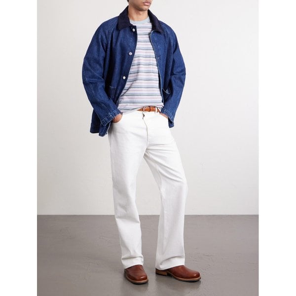 로고 아플리케 스트라이프 코튼 저지 티셔츠 46376663162925189