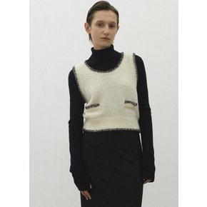 (VT-0274)MONO STITCH WOOL BOUCLE VEST