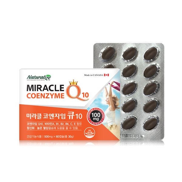 [네추럴라이즈] 미라클 코엔자임Q10(500mgx60캡슐x1박스/총2개월분)