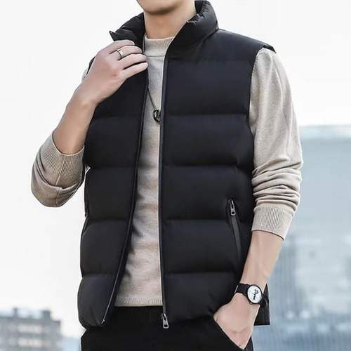 베이직 패딩 조끼 기본핏 하이넥 겨울 스포티 데일리
