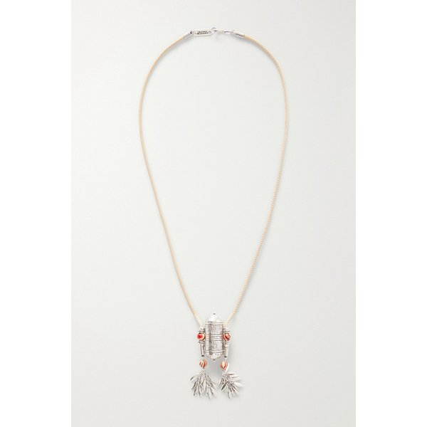 재니스 실버톤 가죽 우드 목걸이 46376663163025759