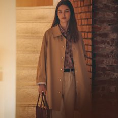 Slim belt raglan sleeve trench coat_Beige