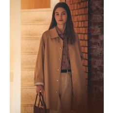 Slim belt raglan sleeve trench coat_Beige