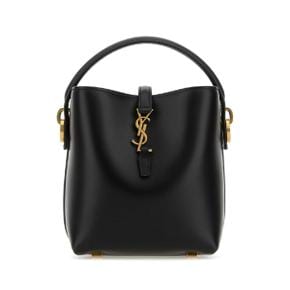 Black leather mini Le 37 bucket bag BLACK