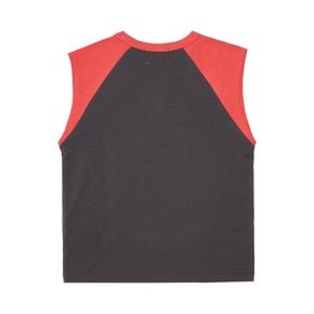 [스타필드 수원점 ] W MESH OVERLAP SLEEVELESS T [CHARCOAL]