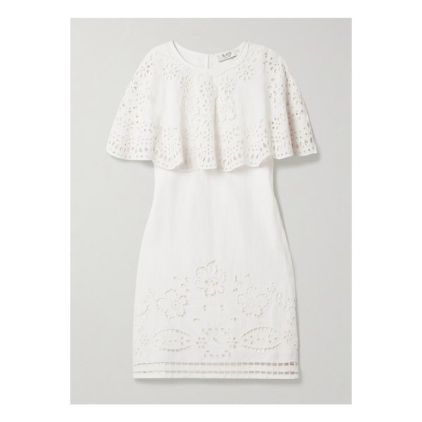 룰라 레이어드 브로드리 앙글레즈 미니 드레스 화이트 46376663162873830