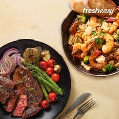 프레시지 블랙라벨스테이크 2인x2팩+감바스알하이요 2인x2팩 (냉장)