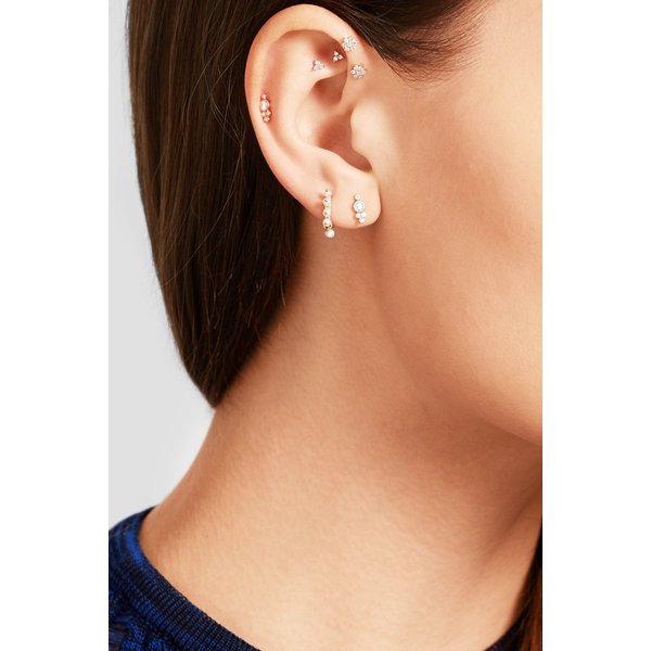 18k 골드 다이아몬드 이어링 4mm