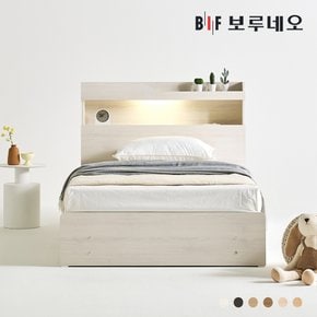 [착불]바울Po LED 3서랍 수납 침대 프레임 SS