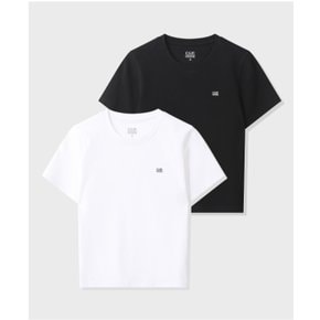 CGP [2PACK] (우먼) 스몰 스퀘어 로고 반소매 티셔츠 CBFAWTS100