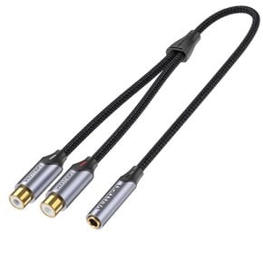 벤션 3.5mm F to 2 RCA F 오디오 케이블 0.3m  BCOHY