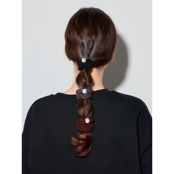 LB_Knitted pearls hair scrunchie_3color