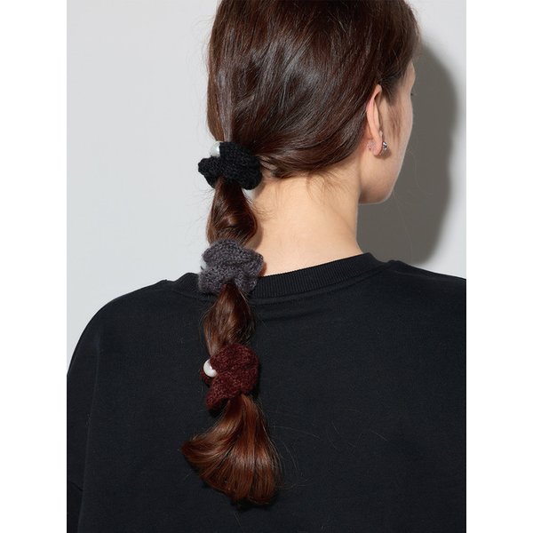 LB_Knitted pearls hair scrunchie_3color