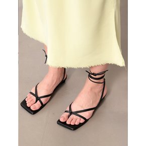 V line strap Flat sandals  MD20SS1063 Black