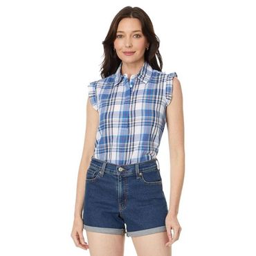 이스퀘어 5053968 Tommy Hilfiger Sleeveless Ruffle Plaid Popover