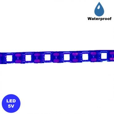 제이큐 LED스트립바 블랙PCB 5V 블루 5050-60 10mm 방수IP65 HDL0903 X ( 2매입 )