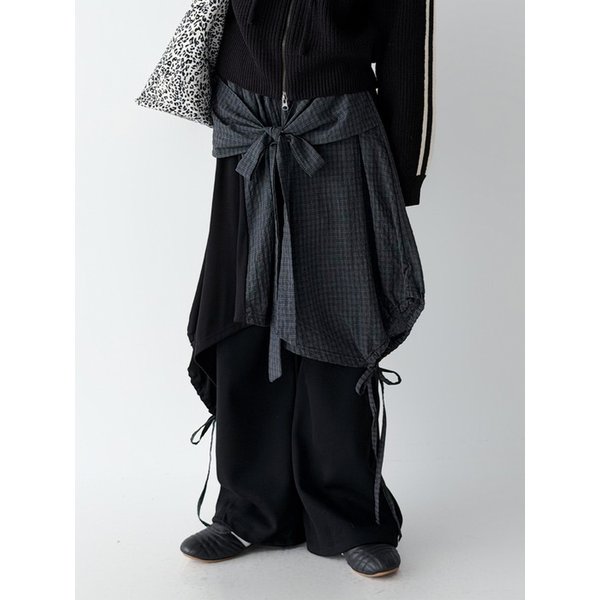 Check Wrap Skirt [Check/Black]