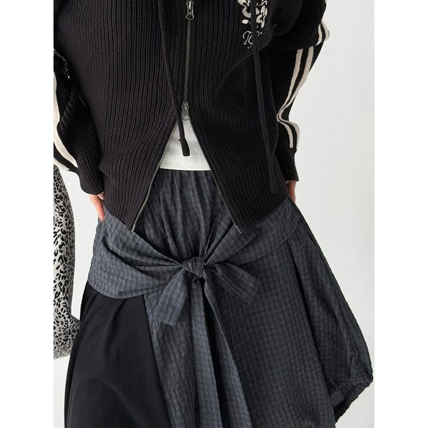 Check Wrap Skirt [Check/Black]