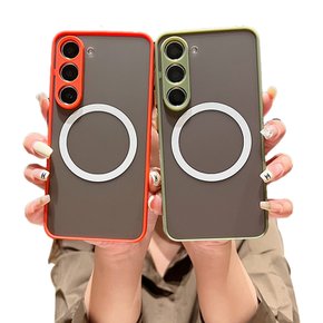갤럭시 S24 플러스 케이스 맥세이프 반투명 매트 범퍼 카메라보호 무광 슬림 하드 휴대폰 케이스