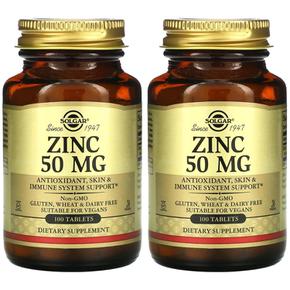 솔가 징크 아연 50mg 100정 2팩 Zinc