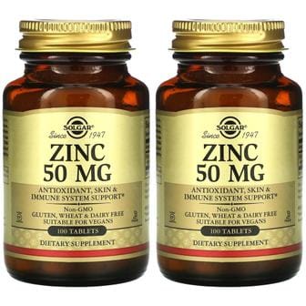 솔가 솔가 징크 아연 50mg 100정 2팩 Zinc