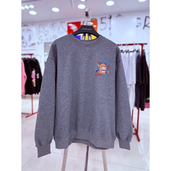 [여주점] 아기카피바라, 오버핏, 맨투맨 그레이,JGZZ22B27