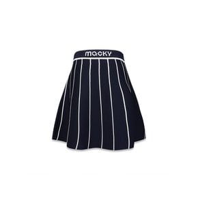 stripe knit skirt navy