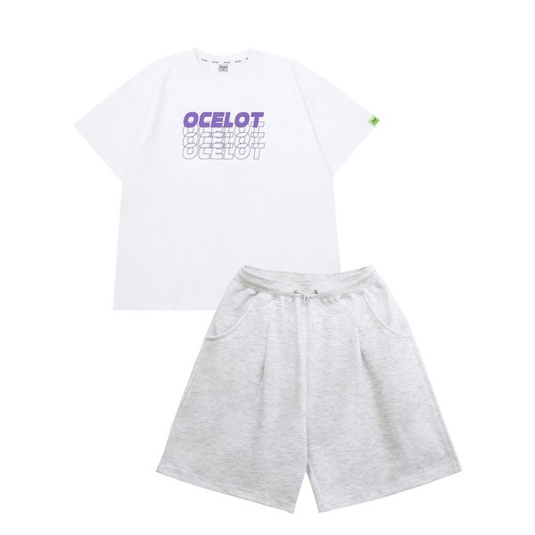 [SET/자체제작]  더블로고 반팔+원턱팬츠 (3color)