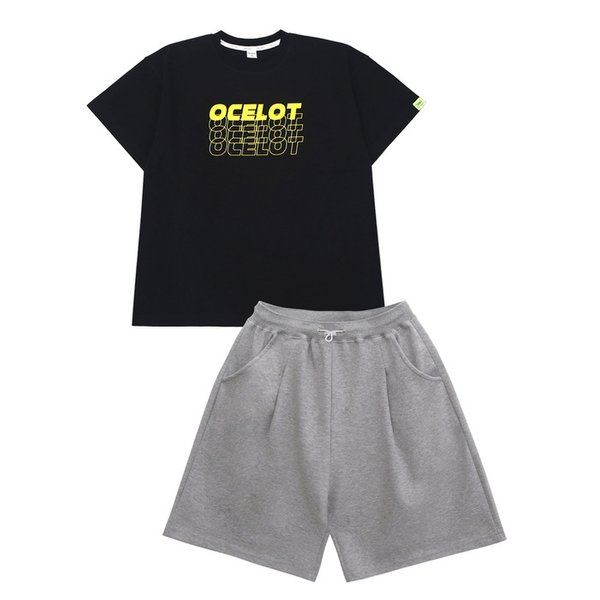 [SET/자체제작]  더블로고 반팔+원턱팬츠 (3color)