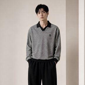 카라배색 스트라이프 남자 긴팔 카라티셔츠 CXS25FKKT917 IVY