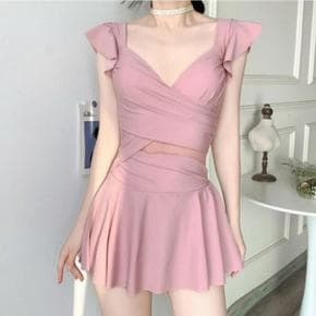 /이룸 체형커버 프릴 모노키니 여성 물놀이 원피스 수영복