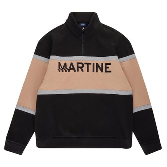 MARTINE GOLF [정상가 278000원]남성 면블럭 하프집업 맨투맨 블랙 (Z0C140439)