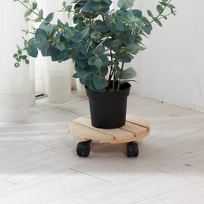 편백나무 이동식 화분받침대 원형 33cm