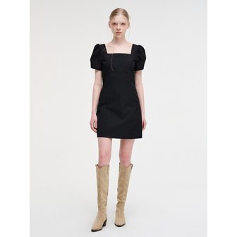 에트몽 Square Puff Mini Dress, Black