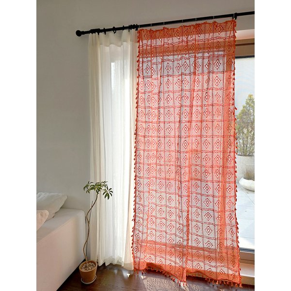 오렌지 다이아몬드 크로쉐 모티브 다용도 러너