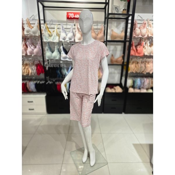 [시흥점] S 비너스 ) 나일론 스판 꽃나염 여성 홈웨어 세트 [VEP3942S-OC]