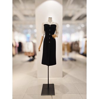 아이잗컬렉션 [파주점] [더아이잗컬렉션]슬림핏 버튼업 배색 원피스 CR5A0OP461